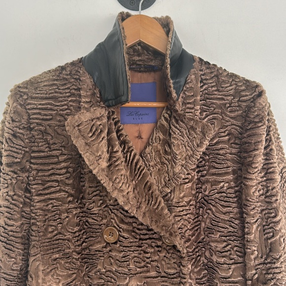 Les Copains Brown Faux Fur Jacket, Sz IT44/US8 - Picture 11 of 12